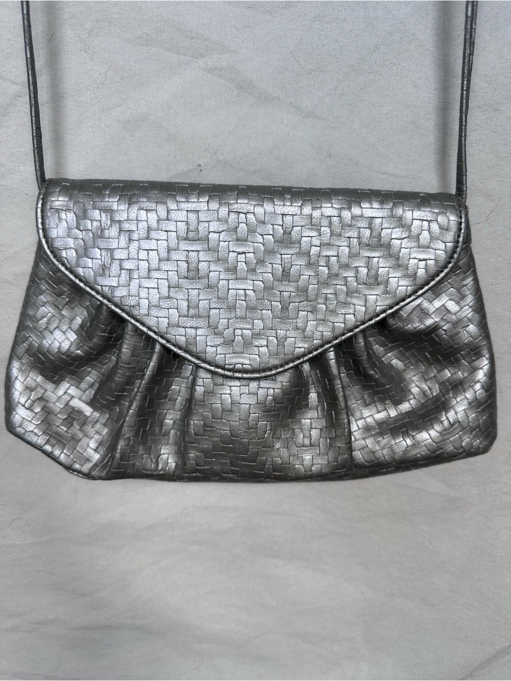 Silver Woven Leather Crossbody Bag - Neiman Marcus